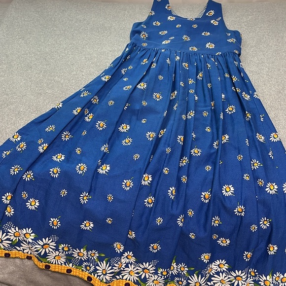 Prairie Cottage Floral Midi Pinafore Dress Small Daisy Fairy Whimsical Country - Picture 12 of 13